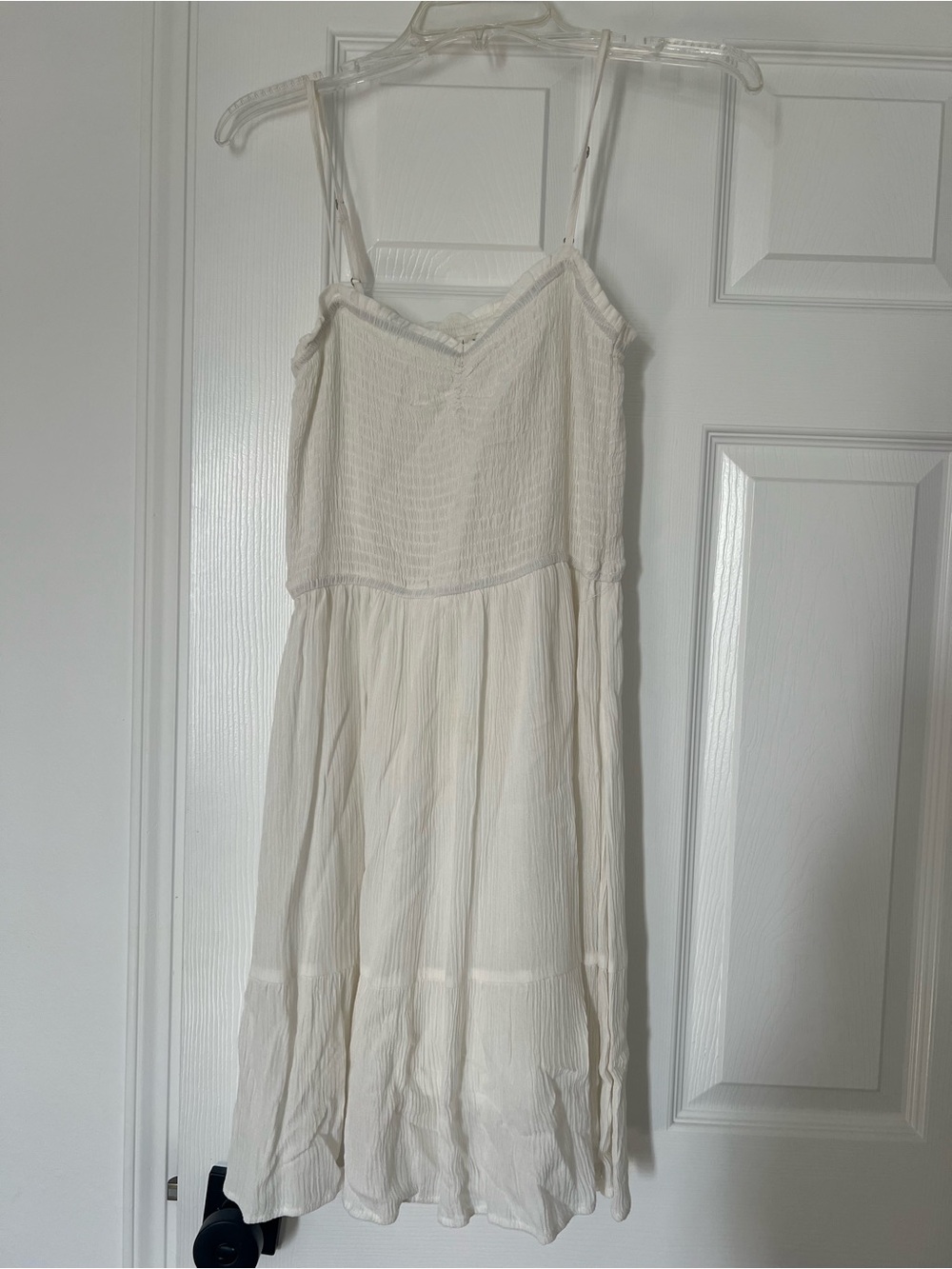 BE COOL White Textured Spaghetti-Style Sundress